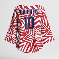 Custom Soccer 2026 USA Kimono Sleeve Blouse Red Star Stylized