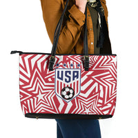 Soccer 2026 USA Leather Tote Bag Red Star Stylized