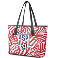 Soccer 2026 USA Leather Tote Bag Red Star Stylized