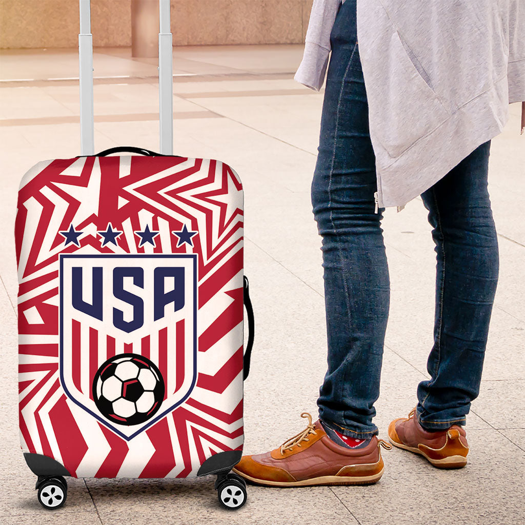 Soccer 2026 USA Luggage Cover Red Star Stylized