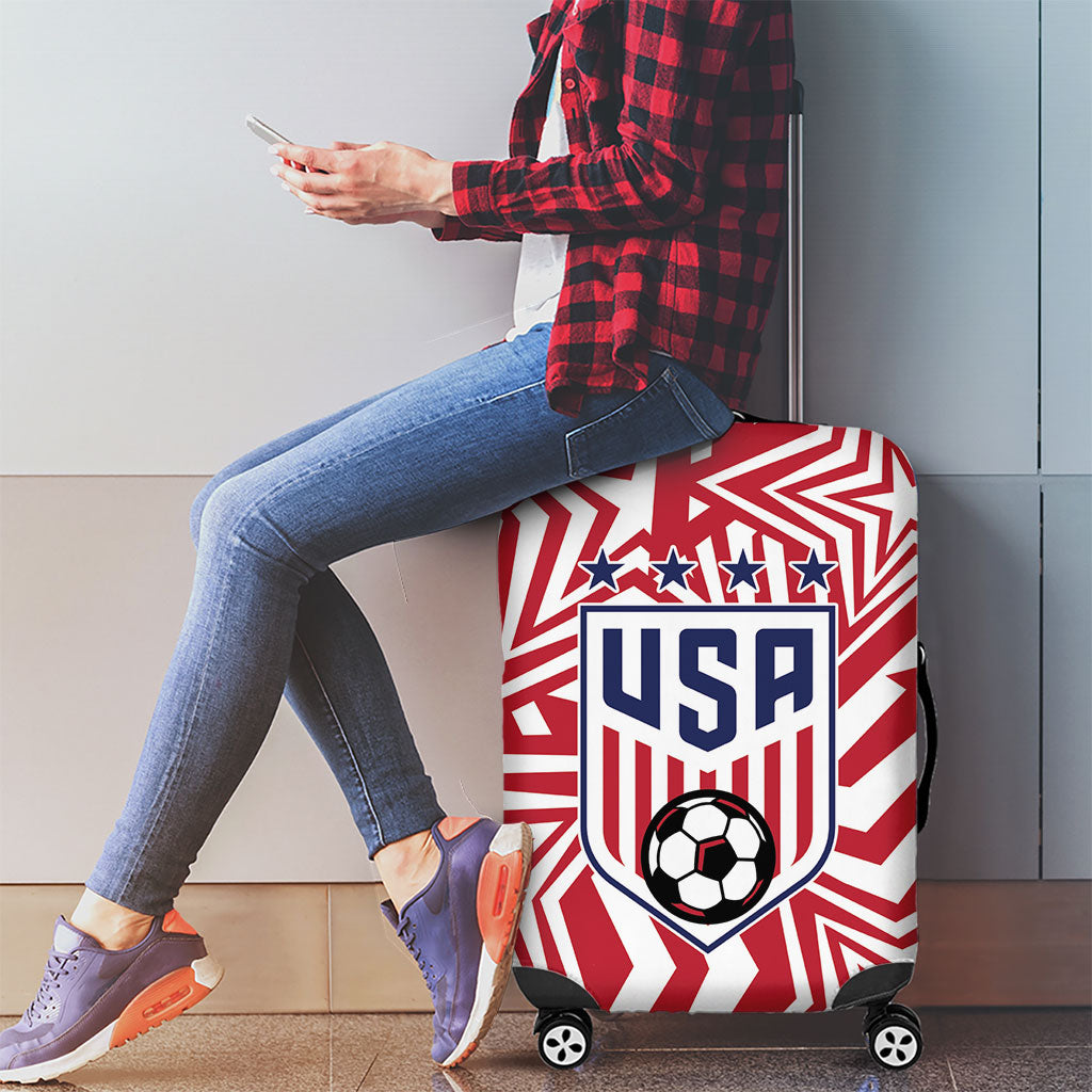 Soccer 2026 USA Luggage Cover Red Star Stylized