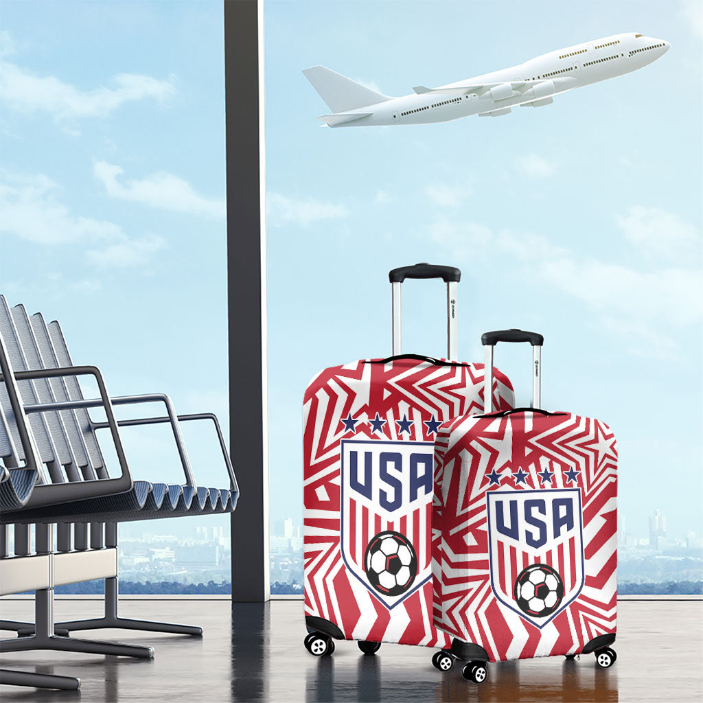 Soccer 2026 USA Luggage Cover Red Star Stylized