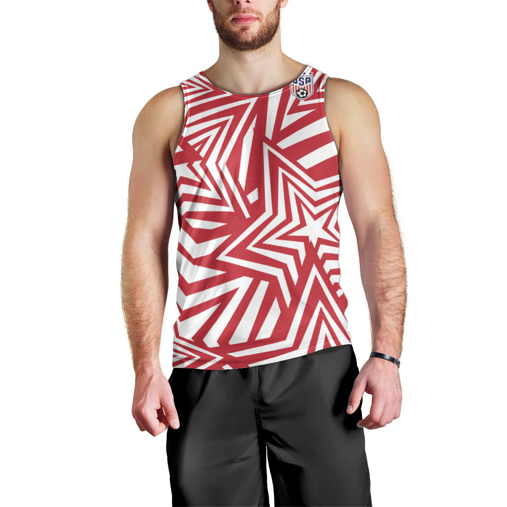 Custom Soccer 2026 USA Men Tank Top Red Star Stylized