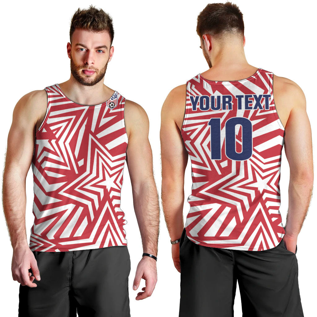 Custom Soccer 2026 USA Men Tank Top Red Star Stylized