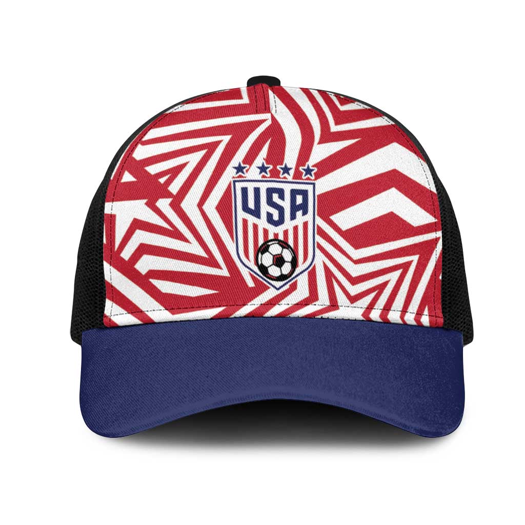 Soccer 2026 USA Mesh Trucker Cap Red Star Stylized