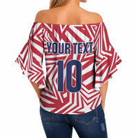 Custom Soccer 2026 USA Off Shoulder Wrap Waist Top Red Star Stylized