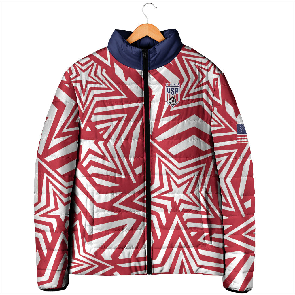 Custom Soccer 2026 USA Padded Jacket Red Star Stylized