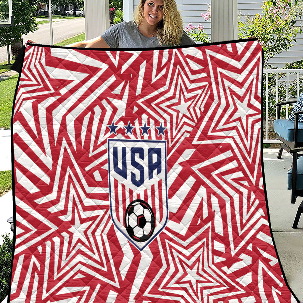 Soccer 2026 USA Quilt Red Star Stylized