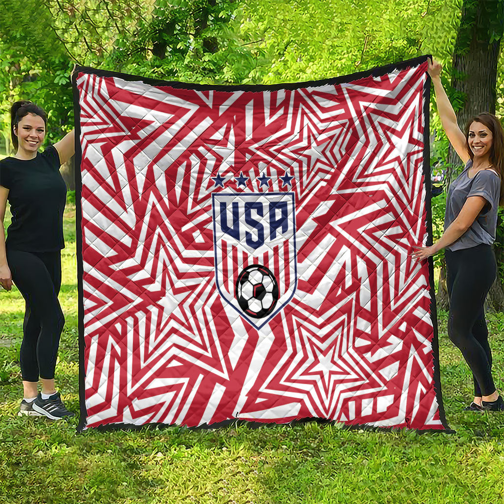 Soccer 2026 USA Quilt Red Star Stylized