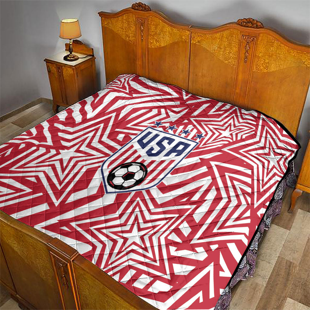 Soccer 2026 USA Quilt Red Star Stylized