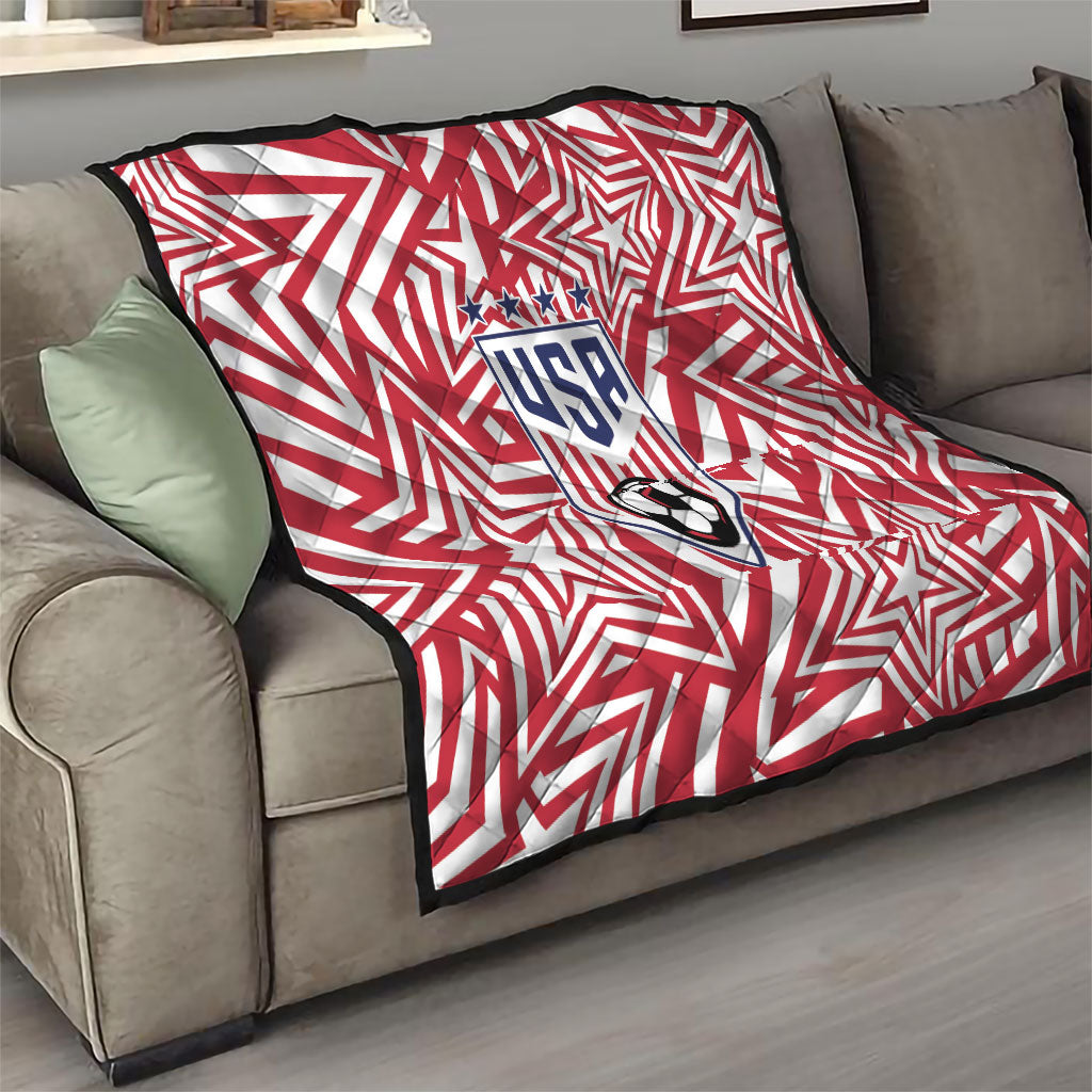Soccer 2026 USA Quilt Red Star Stylized