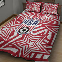Soccer 2026 USA Quilt Bed Set Red Star Stylized