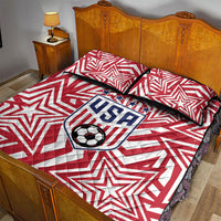 Soccer 2026 USA Quilt Bed Set Red Star Stylized