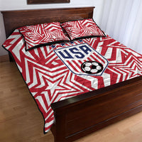 Soccer 2026 USA Quilt Bed Set Red Star Stylized