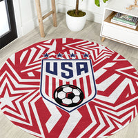 Soccer 2026 USA Round Carpet Red Star Stylized