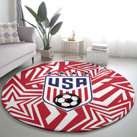 Soccer 2026 USA Round Carpet Red Star Stylized