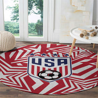 Soccer 2026 USA Round Carpet Red Star Stylized