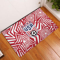 Soccer 2026 USA Rubber Doormat Red Star Stylized