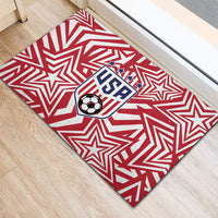 Soccer 2026 USA Rubber Doormat Red Star Stylized