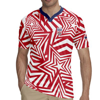 Custom Soccer 2026 USA Rugby Jersey Red Star Stylized