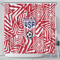 Soccer 2026 USA Shower Curtain Red Star Stylized