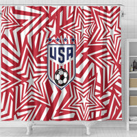 Soccer 2026 USA Shower Curtain Red Star Stylized