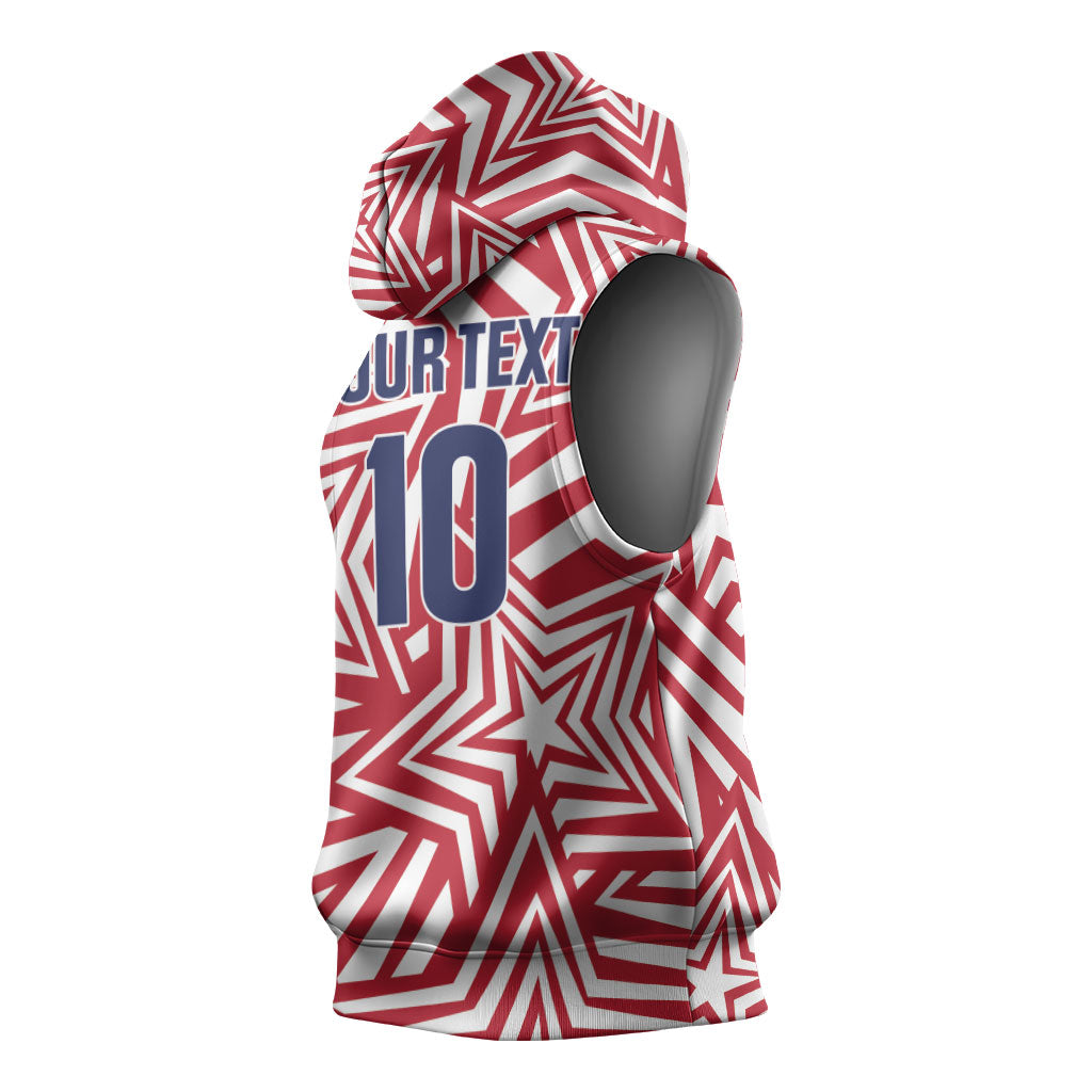 Custom Soccer 2026 USA Sleeveless Hoodie Red Star Stylized
