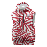 Custom Soccer 2026 USA Sleeveless Zip Hoodie Red Star Stylized