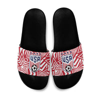 Soccer 2026 USA Slide Sandals Red Star Stylized
