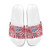 Soccer 2026 USA Slide Sandals Red Star Stylized