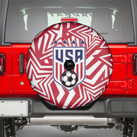 Soccer 2026 USA Spare Tire Cover Red Star Stylized