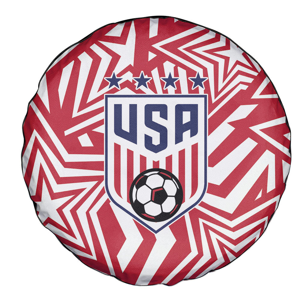 Soccer 2026 USA Spare Tire Cover Red Star Stylized