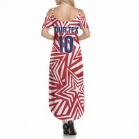 Custom Soccer 2026 USA Summer Maxi Dress Red Star Stylized