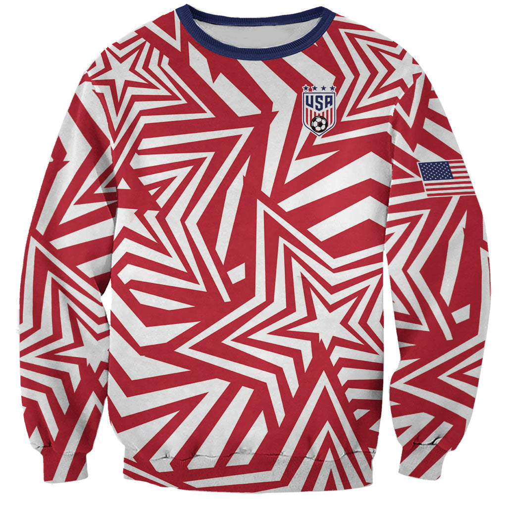 Custom Soccer 2026 USA Sweatshirt Red Star Stylized