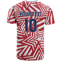 Custom Soccer 2026 USA T Shirt Red Star Stylized
