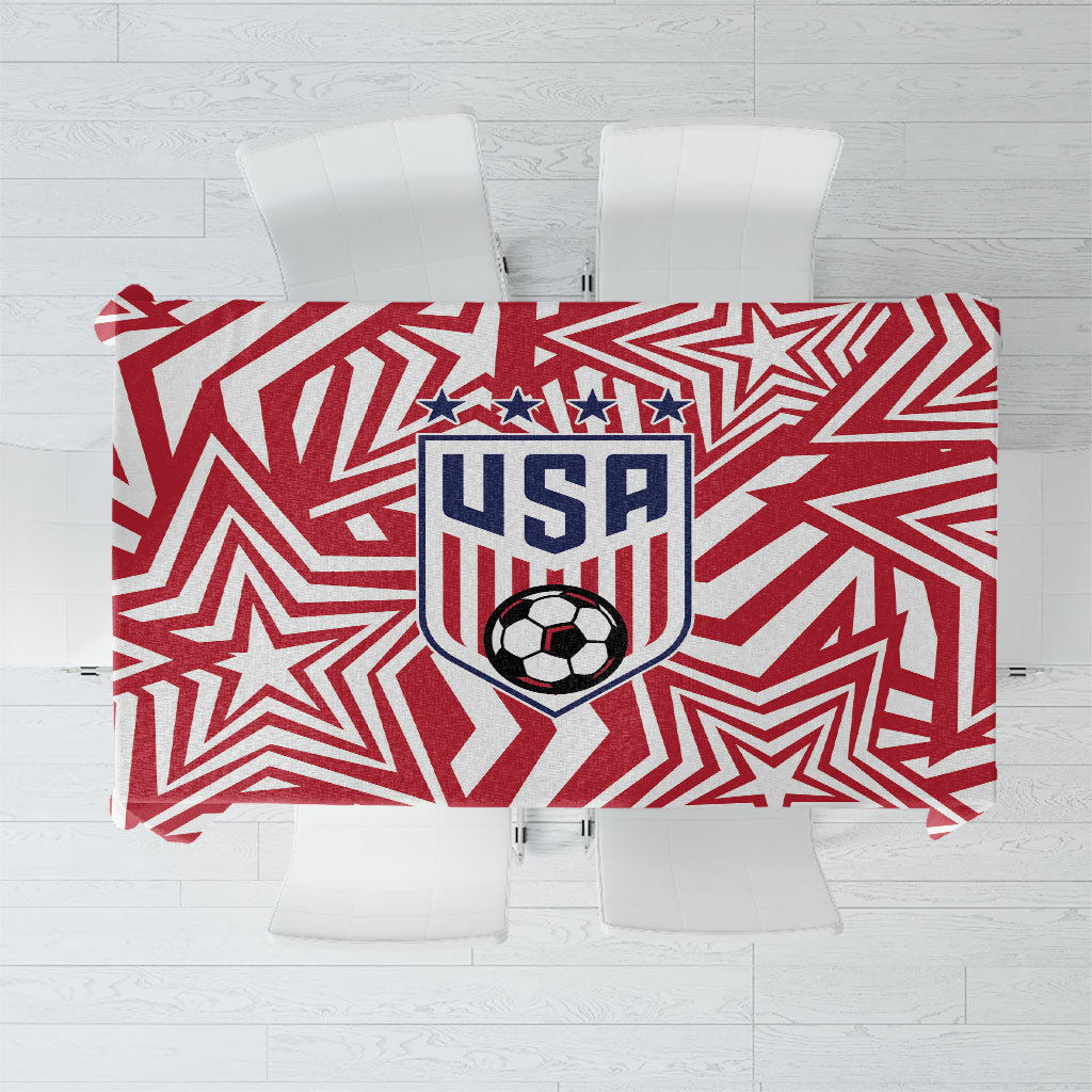 Soccer 2026 USA Tablecloth Red Star Stylized