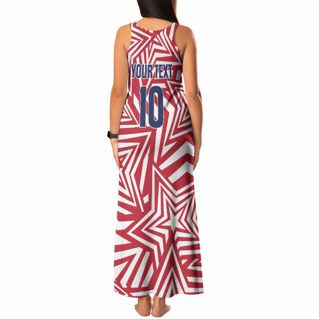 Custom Soccer 2026 USA Tank Maxi Dress Red Star Stylized