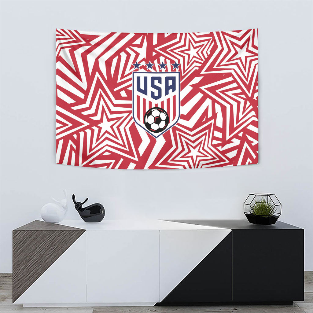 Soccer 2026 USA Tapestry Red Star Stylized