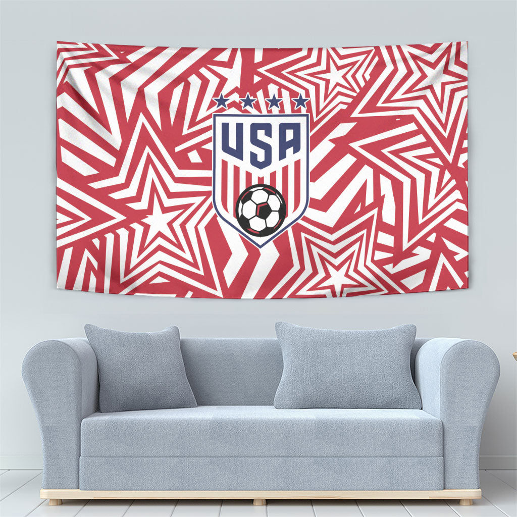 Soccer 2026 USA Tapestry Red Star Stylized