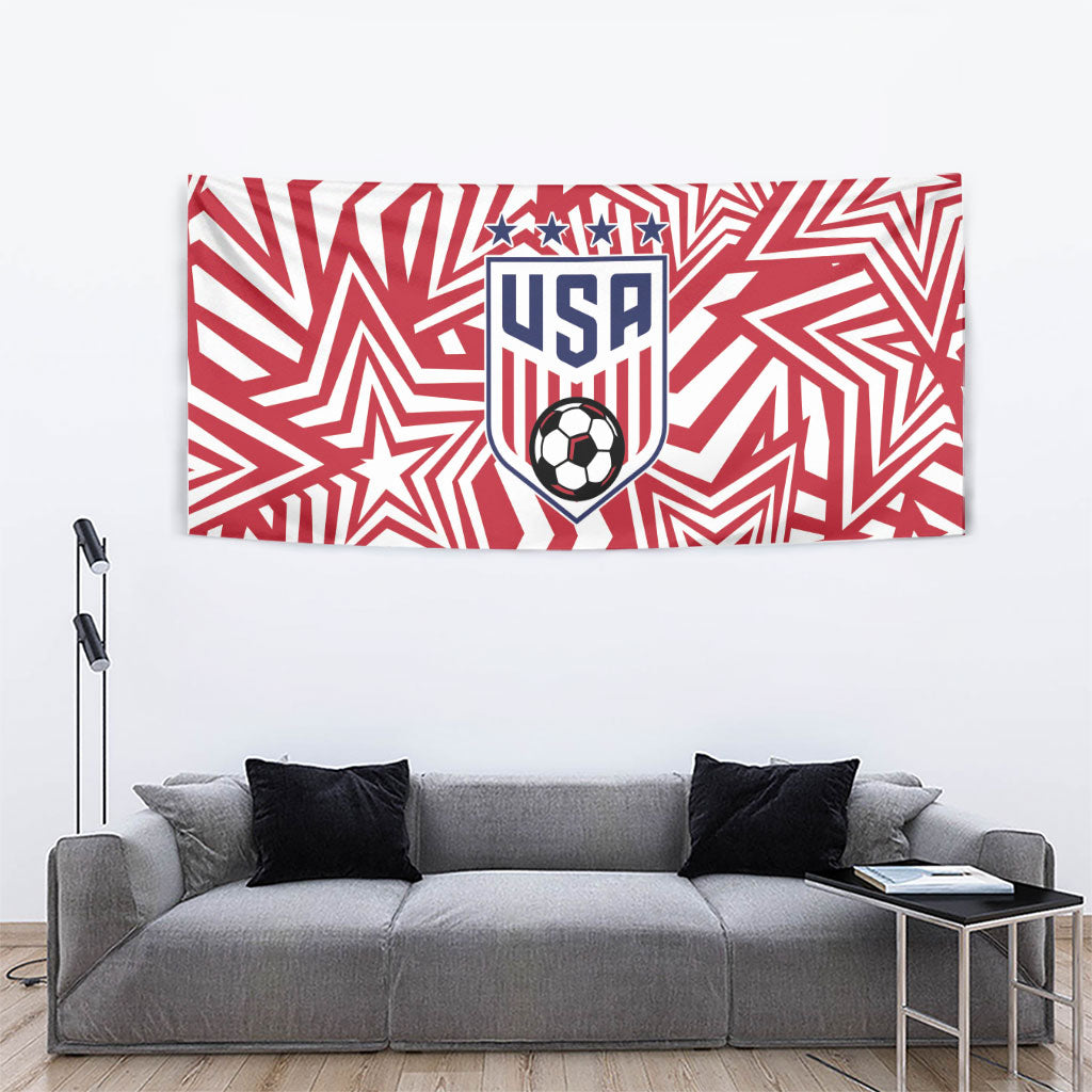 Soccer 2026 USA Tapestry Red Star Stylized