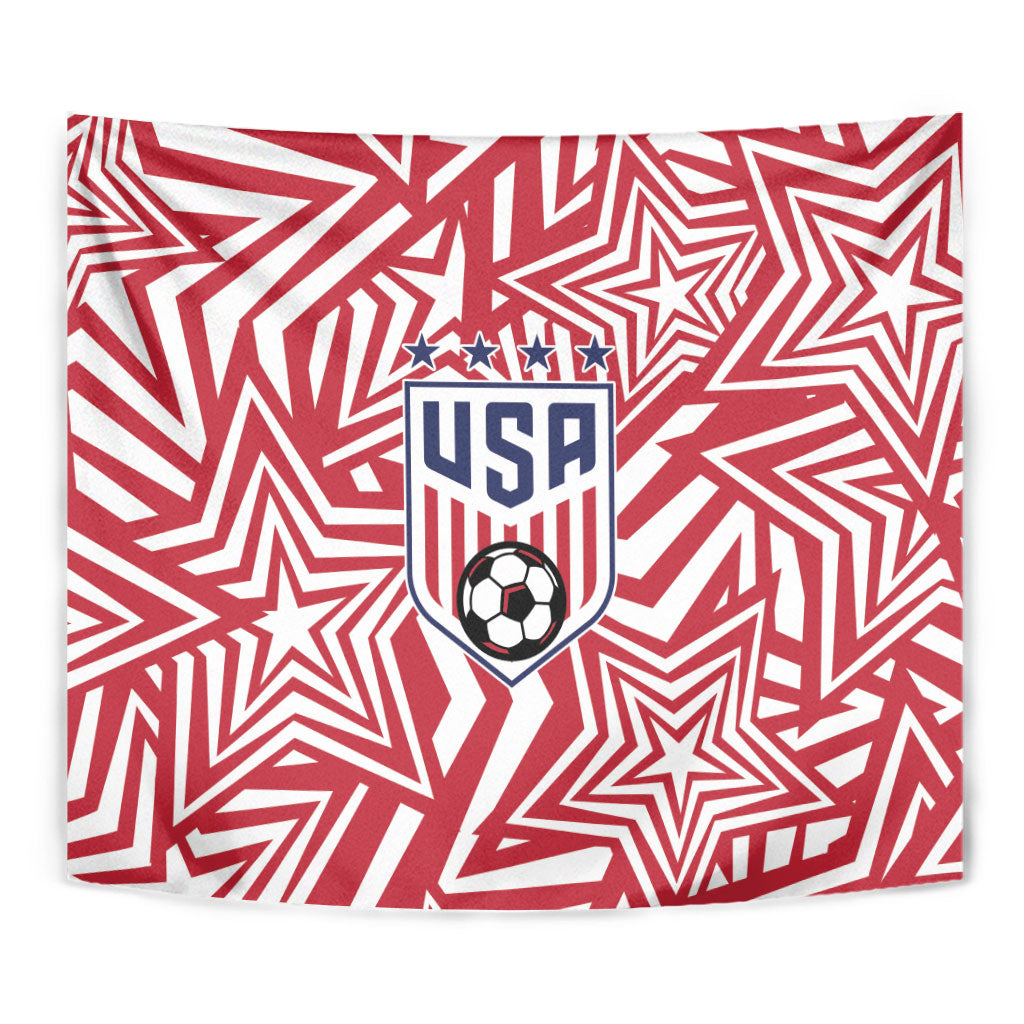 Soccer 2026 USA Tapestry Red Star Stylized