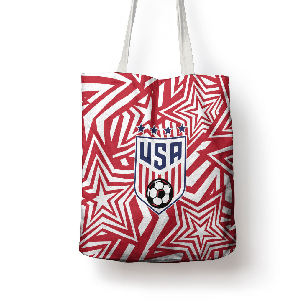 Soccer 2026 USA Tote Bag Red Star Stylized