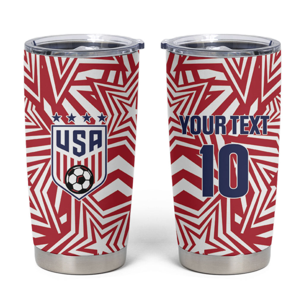 Custom Soccer 2026 USA Tumbler Cup Red Star Stylized