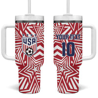 Custom Soccer 2026 USA Tumbler With Handle Red Star Stylized