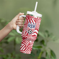 Custom Soccer 2026 USA Tumbler With Handle Red Star Stylized