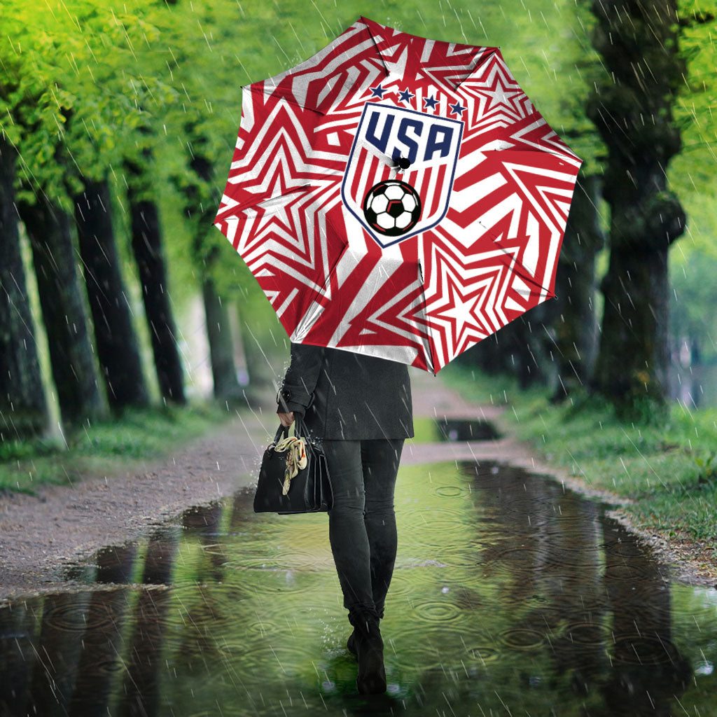 Soccer 2026 USA Umbrella Red Star Stylized