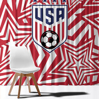 Soccer 2026 USA Window Curtain Red Star Stylized