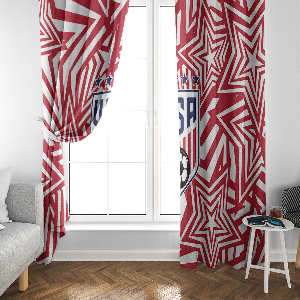 Soccer 2026 USA Window Curtain Red Star Stylized