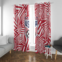 Soccer 2026 USA Window Curtain Red Star Stylized