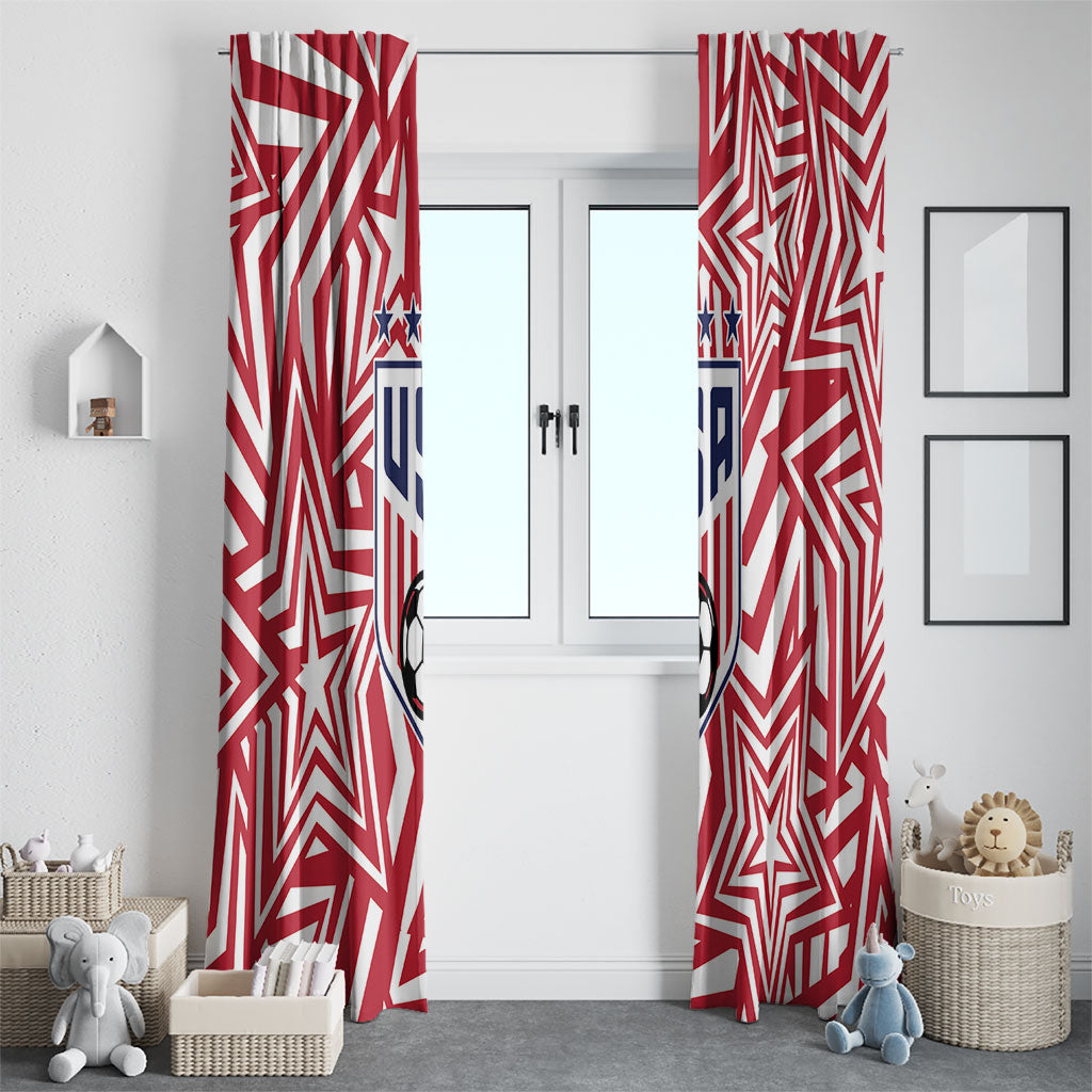 Soccer 2026 USA Window Curtain Red Star Stylized